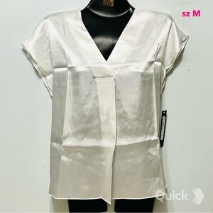 sz M - NWT Nicole Miller V Neck Satin Slip Top